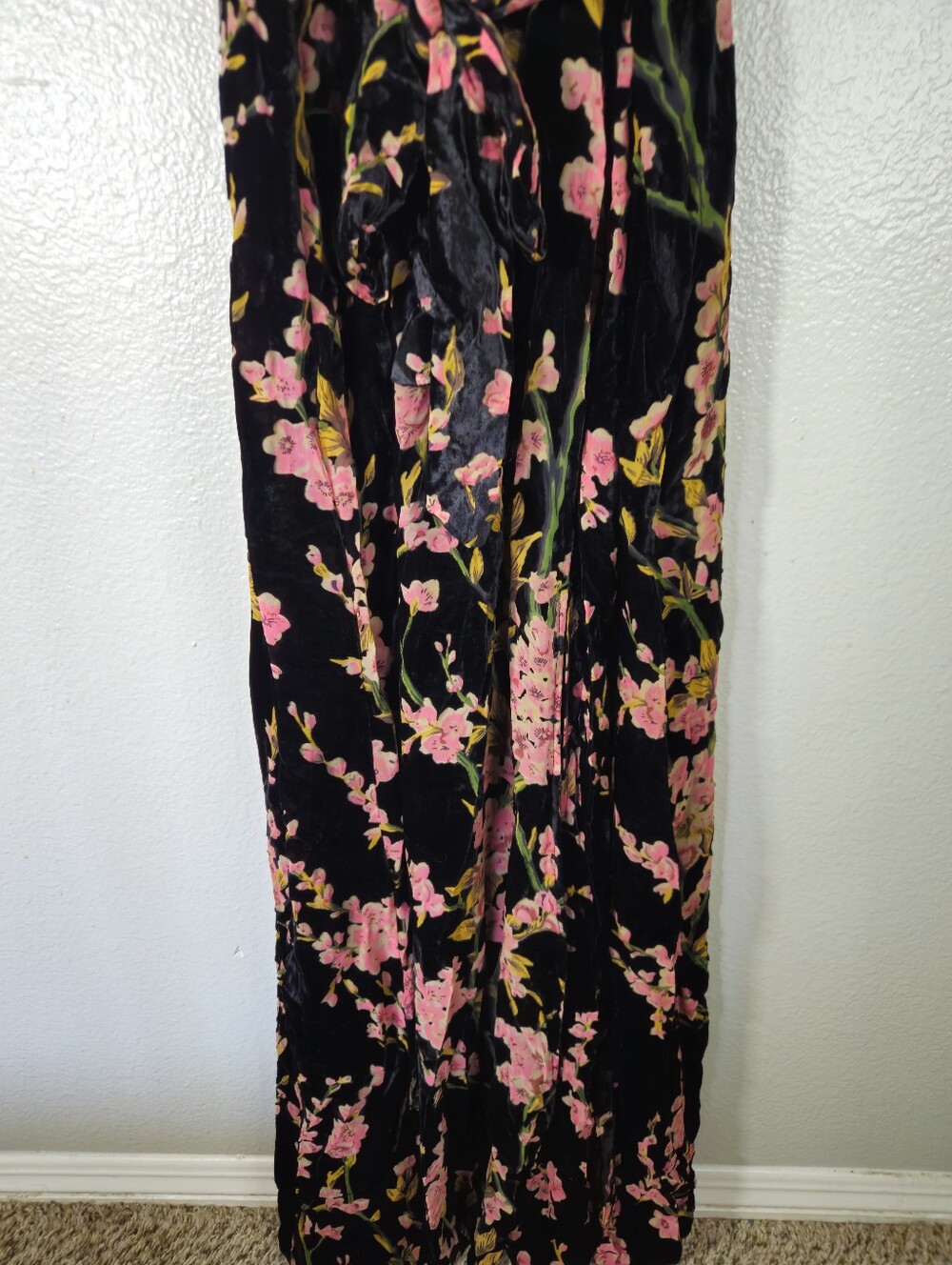 Baltic Born Lennon Black Floral Velvet Maxi Dress Size XXL - Picture 4 of 13
